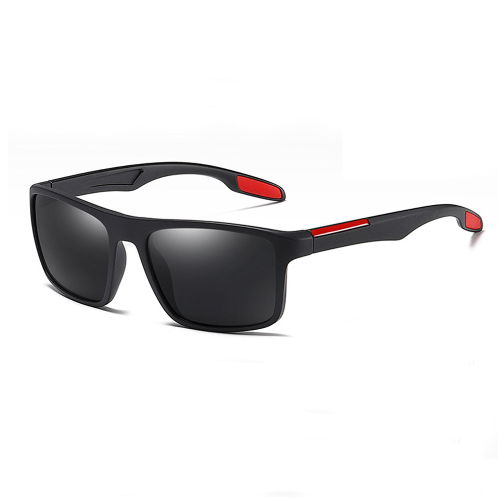 Miesten aurinkolasit Techsuit TR90 (MM101), polarisoidut, UV-suoja, mattamustat ja punaiset