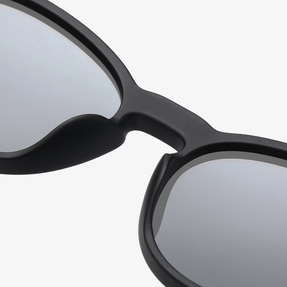 Unisex Techsuit TR7545 Sunglasses, Polarized, UV Protection, Black Gray