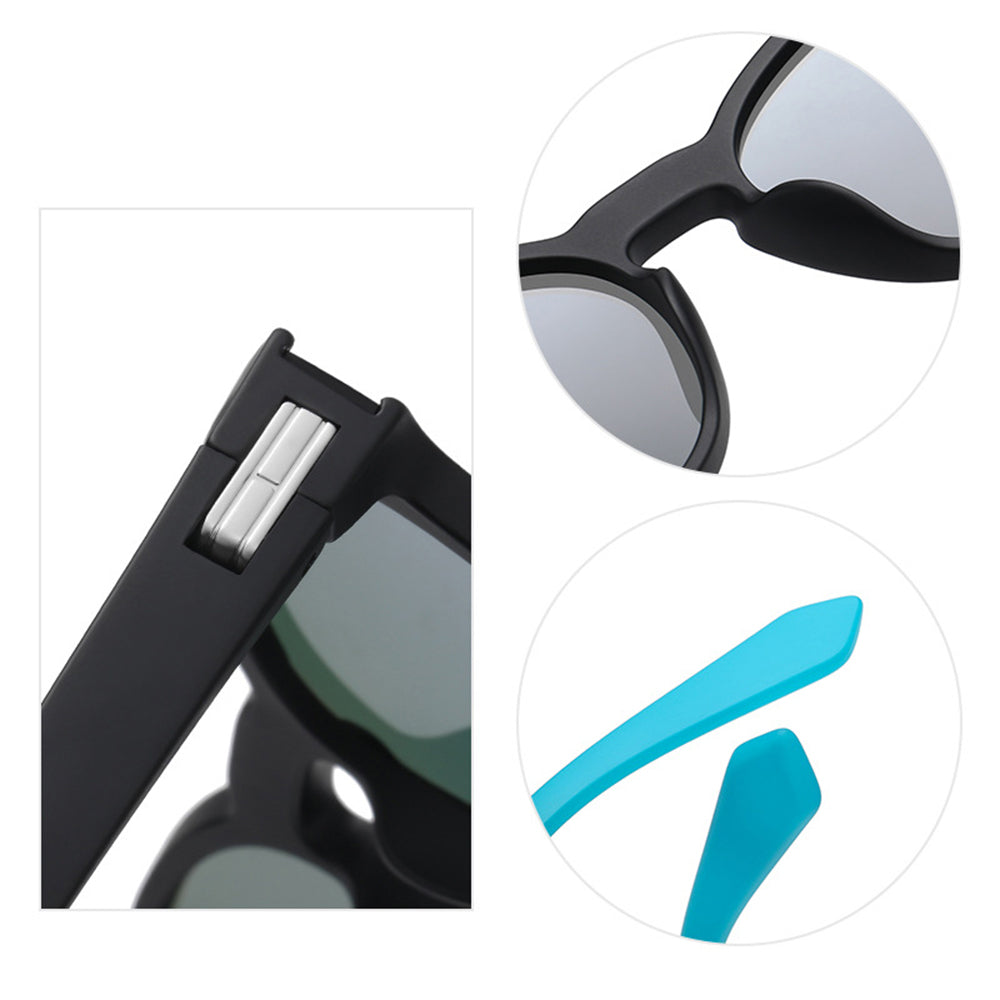 Unisex Techsuit TR7545 Sunglasses, Polarized, UV Protection, Black Gray