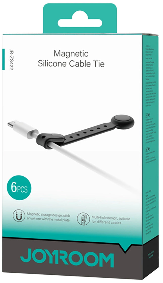 Kaapelien järjestäjä Joyroom JR-ZS422, Magneettinen, 6 kappaleen setti, Musta