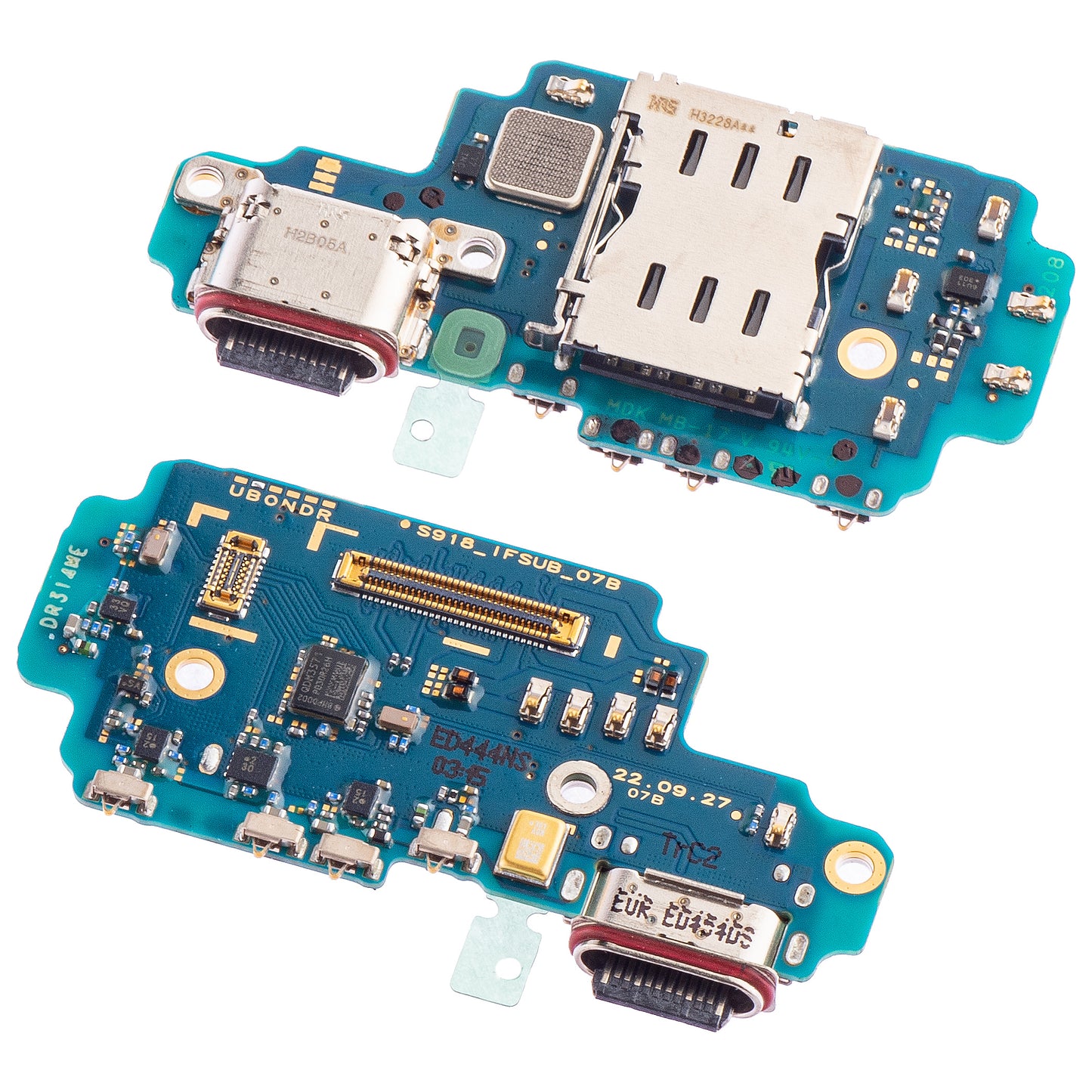 Latausliittimellä varustettu kortti - Mikrofoni - SIM-lukijamoduuli Samsung Galaxy S23 Ultra S918, Service Pack GH96-15621A