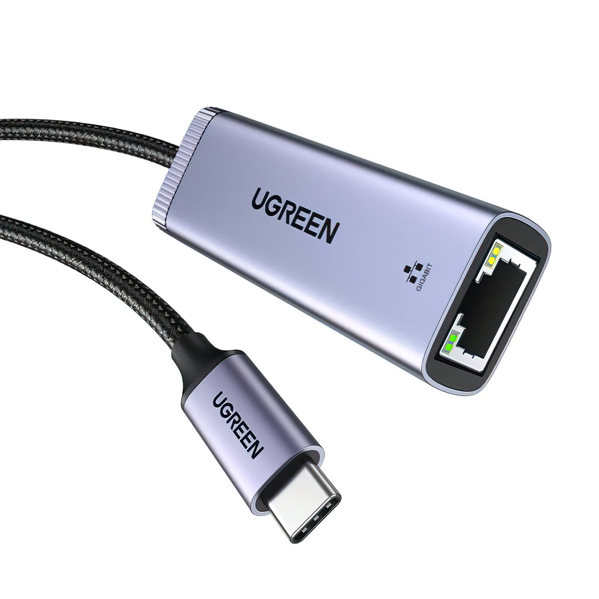 UGREEN CM483 -verkkokortti, RJ45, USB-C, Harmaa