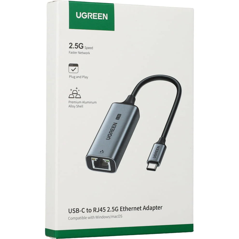 UGREEN CM648 -verkkokortti, RJ45, USB, harmaa
