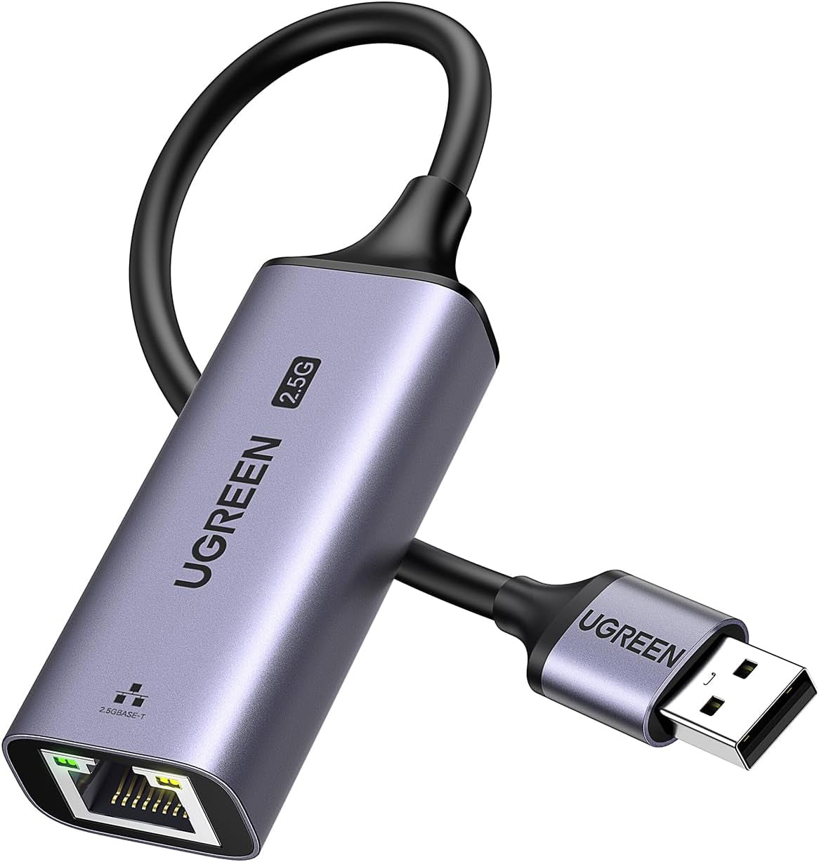 UGREEN CM648 -verkkokortti, RJ45, USB, harmaa