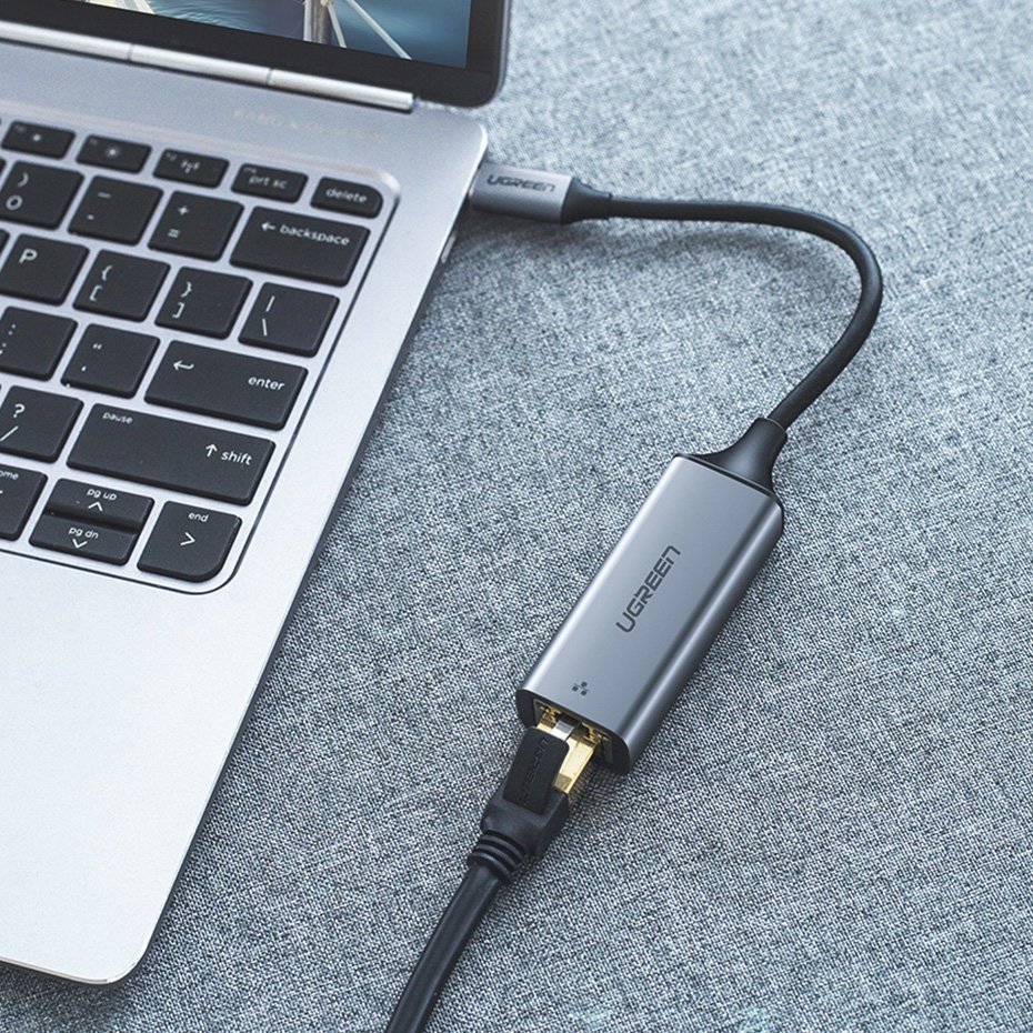 Verkkokortti UGREEN CM199, RJ45, USB-C, harmaa