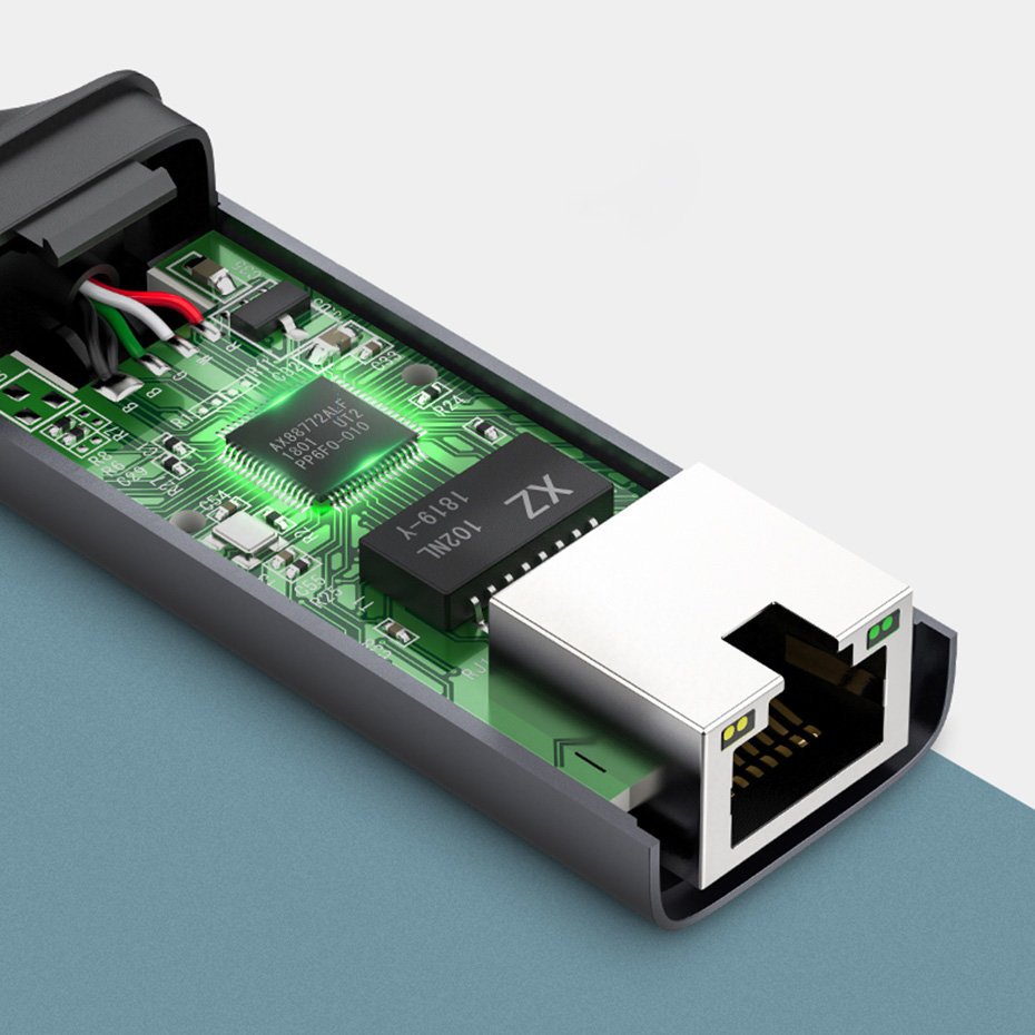 Verkkokortti UGREEN CM199, RJ45, USB-C, harmaa