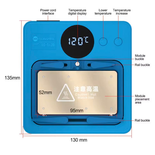 Sunshine SS-T12B PCB -lämmitin Apple iPhone / Android -sarjoille