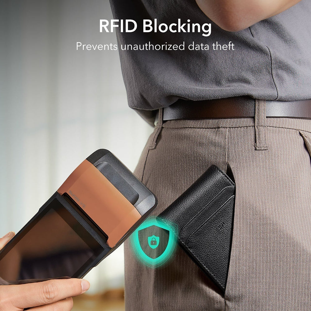 ESR Classic Geo Wallet with Find My Function and RFID Protection, Black, Resealed