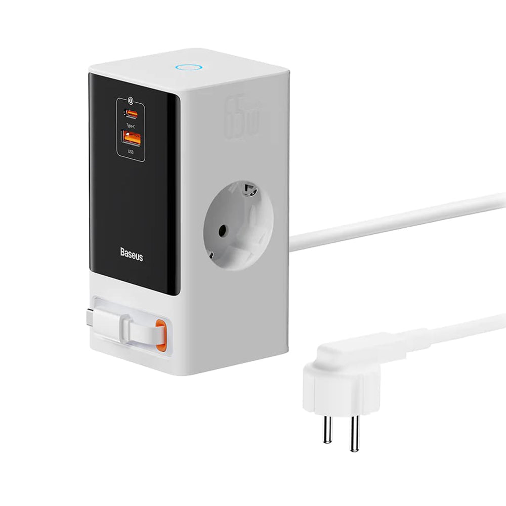 Baseus PowerCombo -jatkojohto, 1 x Schuko, Valkoinen PSLR000602