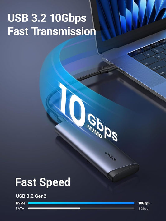 UGREEN CM767 -teline SATA M.2 NVMe SSD:lle, Harmaa