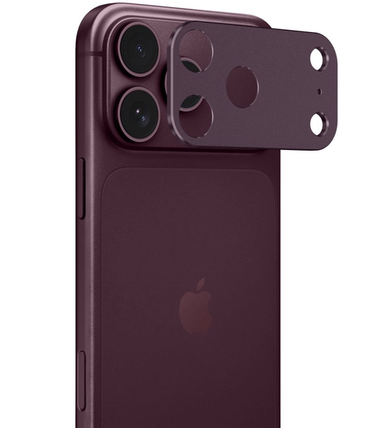Tech-Protect Camalloy Fit+ -suojakehys takakameralle Apple iPhone 18 Pro Max -puhelimeen, alumiinia, viininpunainen