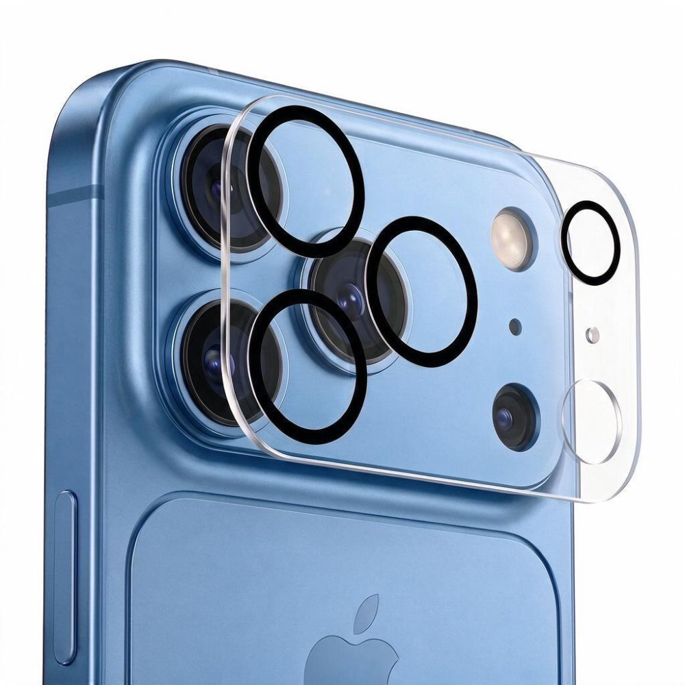 Tech-Protect Cam Fit+ takakameran suojakehys Apple iPhone 18 Prolle, karkaistu lasi, läpinäkyvä