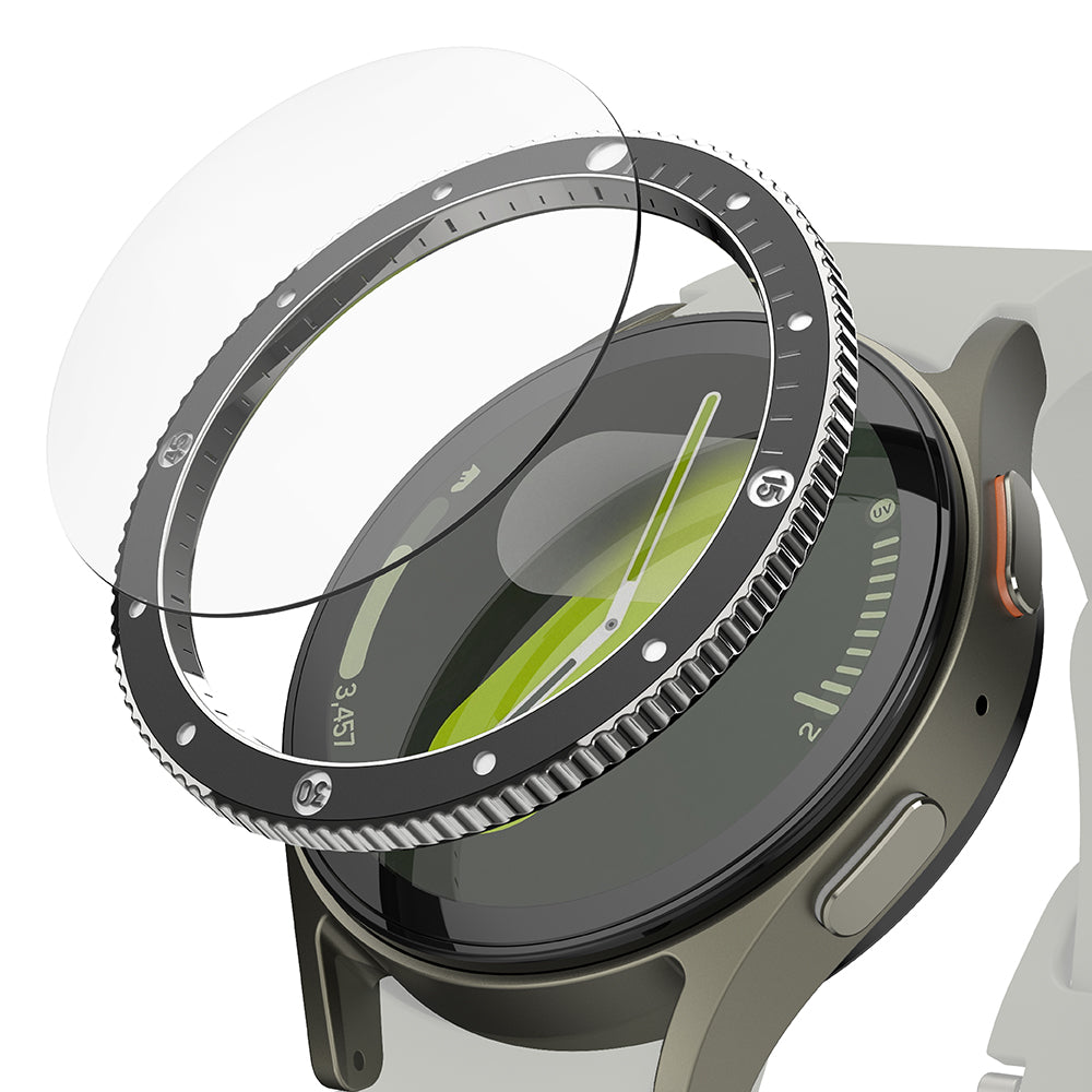 Ringke Premium Styling -suojakehys Samsung Galaxy Watch7 40mm:lle, Malli 2, Musta