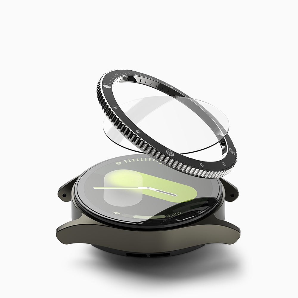 Ringke Premium Styling -suojakehys Samsung Galaxy Watch7 40mm:lle, Malli 2, Musta
