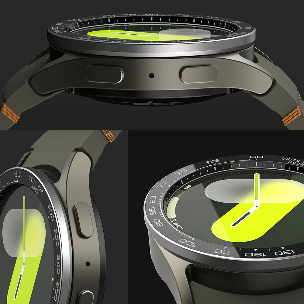 Ringke Premium Styling -suojakehys Samsung Galaxy Watch7 44mm:lle, Malli 1, Musta