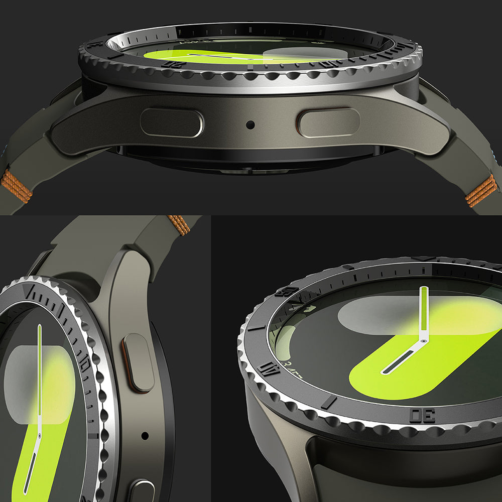 Ringke Premium Styling -suojakehys Samsung Galaxy Watch7 44mm:lle, Malli 3, Musta