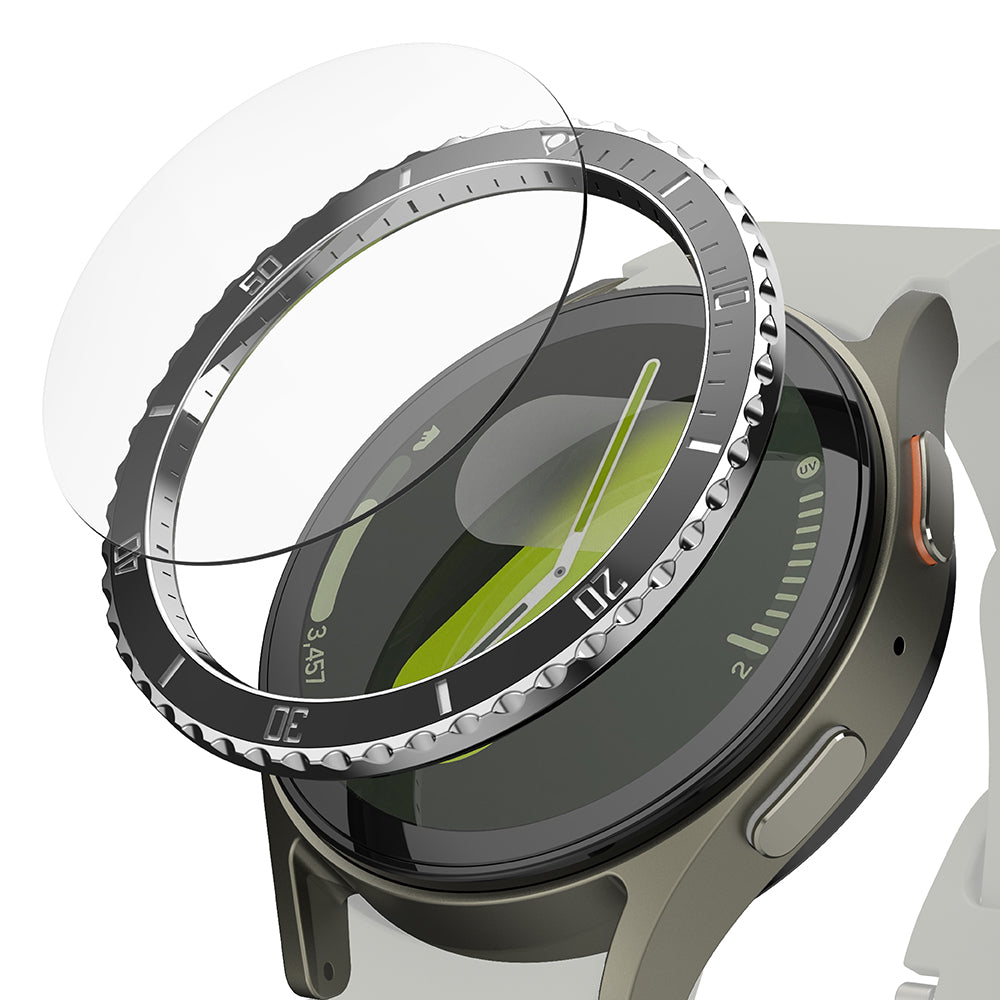 Ringke Premium Styling -suojakehys Samsung Galaxy Watch7 44mm:lle, Malli 4, Musta