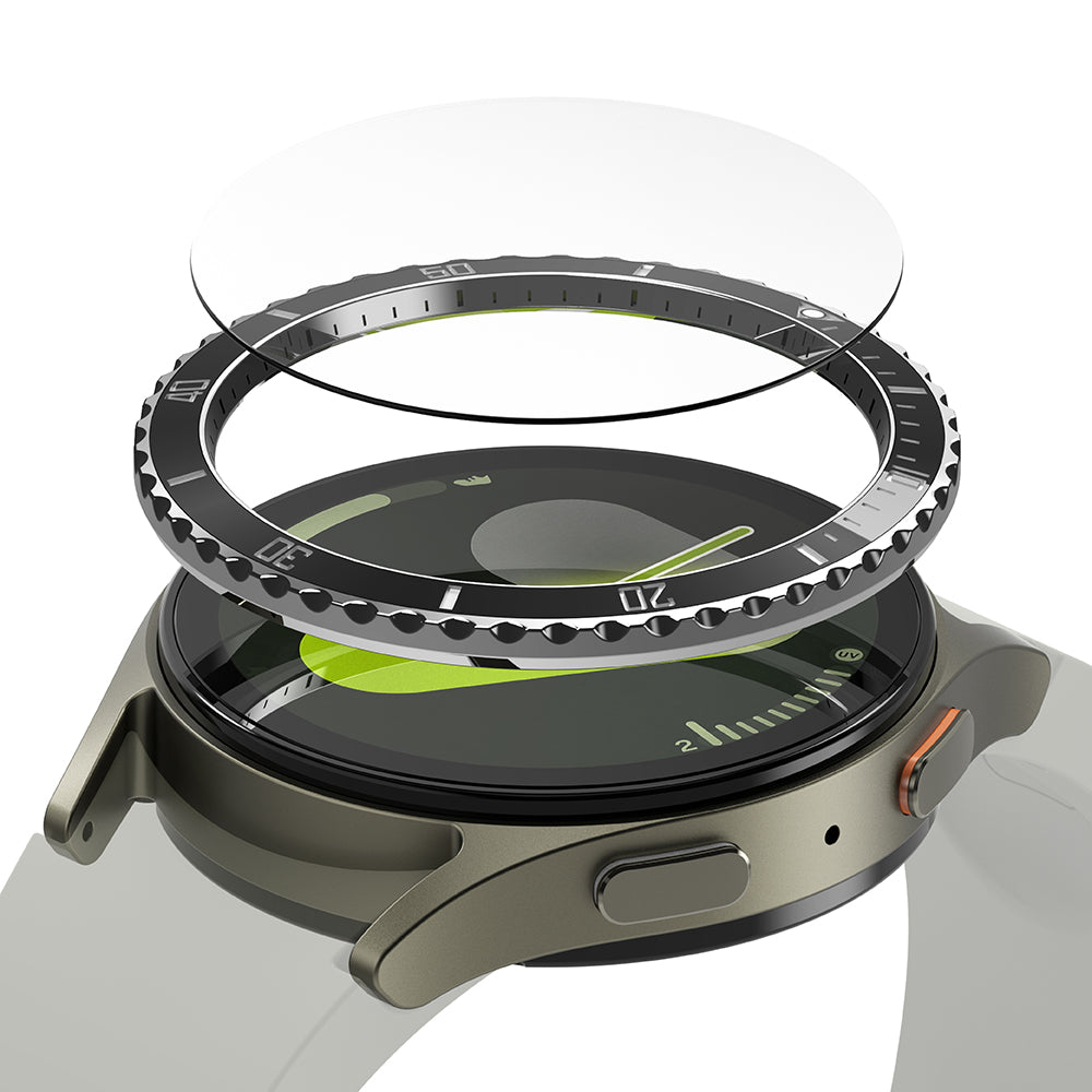 Ringke Premium Styling -suojakehys Samsung Galaxy Watch7 44mm:lle, Malli 4, Musta