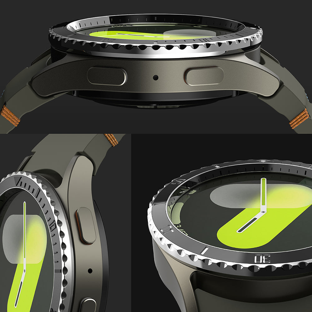 Ringke Premium Styling -suojakehys Samsung Galaxy Watch7 44mm:lle, Malli 4, Musta