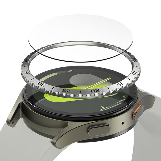 Ringke Styling -suojakehys Samsung Galaxy Watch7 40mm:lle, Malli 5, Hopeanvärinen