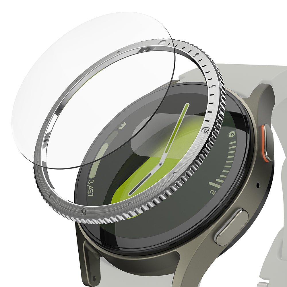 Ringke Styling -suojakehys Samsung Galaxy Watch7 40mm:lle, Malli 7, Hopeanvärinen