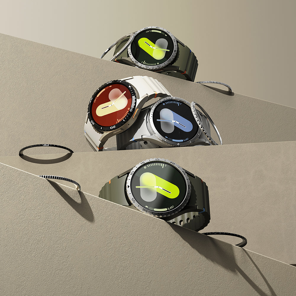 Ringke Styling -suojakehys Samsung Galaxy Watch7 40mm:lle, Malli 7, Hopeanvärinen