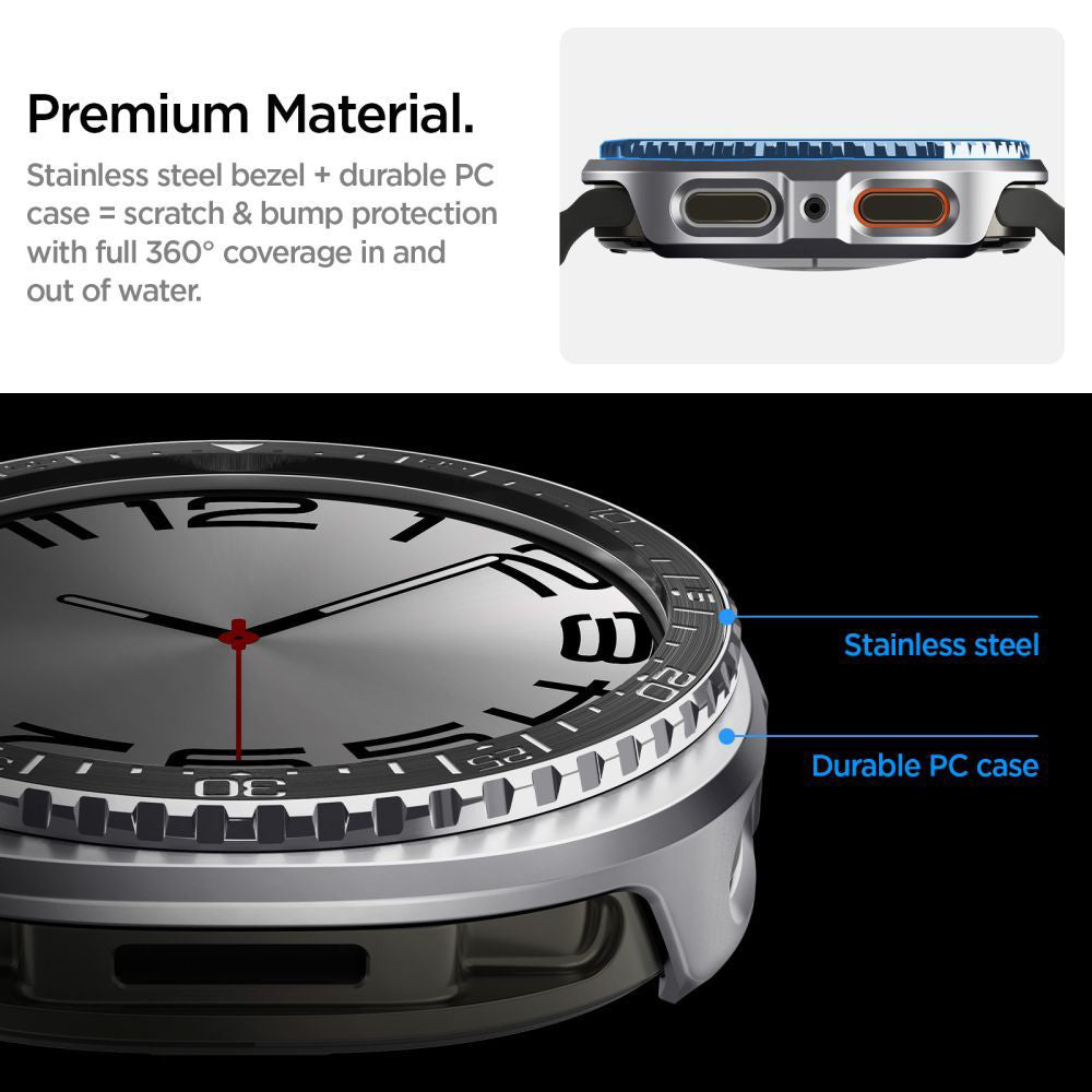 Spigen Tune Pro Diver Protection Frame for Samsung Galaxy Watch8 44mm, Black
