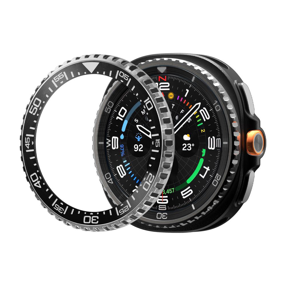 Spigen Tune Pro Diver -suojakehys Samsung Galaxy Watch8 Classicille, Musta