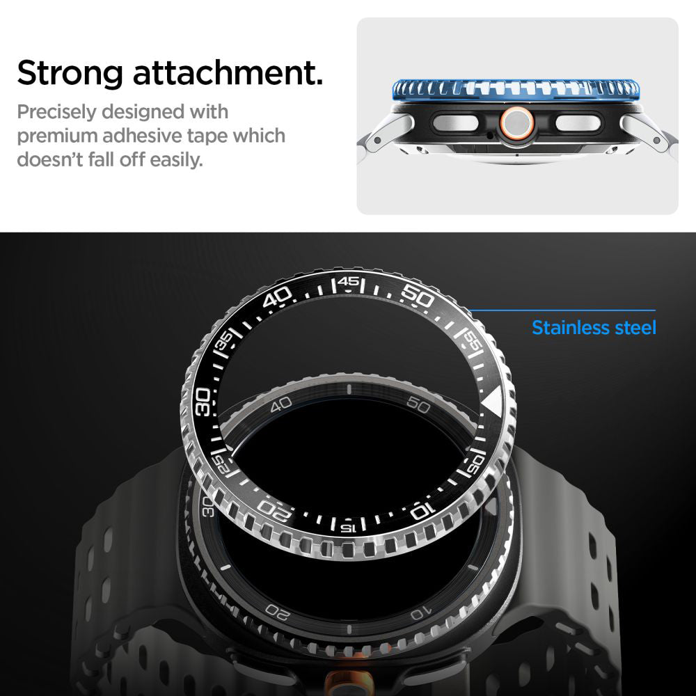 Spigen Tune Pro Diver -suojakehys Samsung Galaxy Watch8 Classicille, Musta