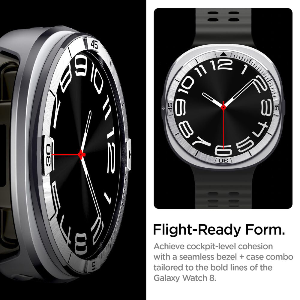 Spigen Tune Pro Pilot Protection Frame for Samsung Galaxy Watch8 44mm, Silver