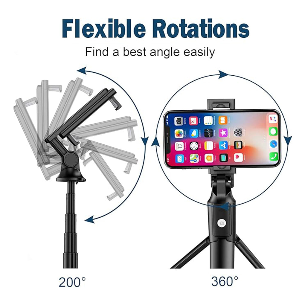 Selfie Stick Bluetooth Techsuit K22, Universal, Musta