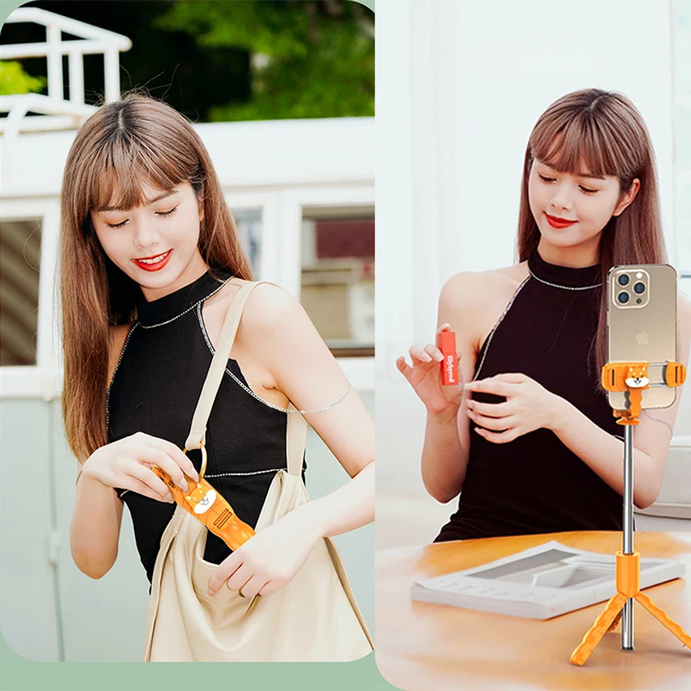 Selfie Stick Bluetooth Techsuit KT01, Universal, Oranssi