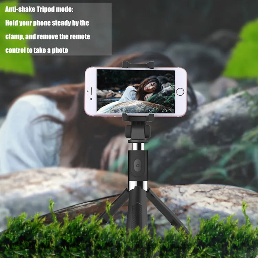 Selfie Stick Bluetooth Techsuit L01, Universal, Musta