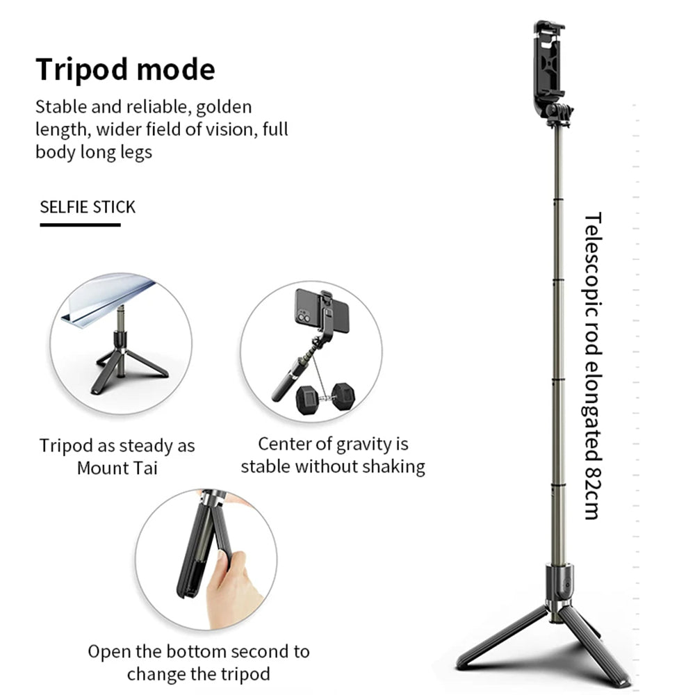 Selfie Stick Bluetooth Techsuit L03, Universal, Musta
