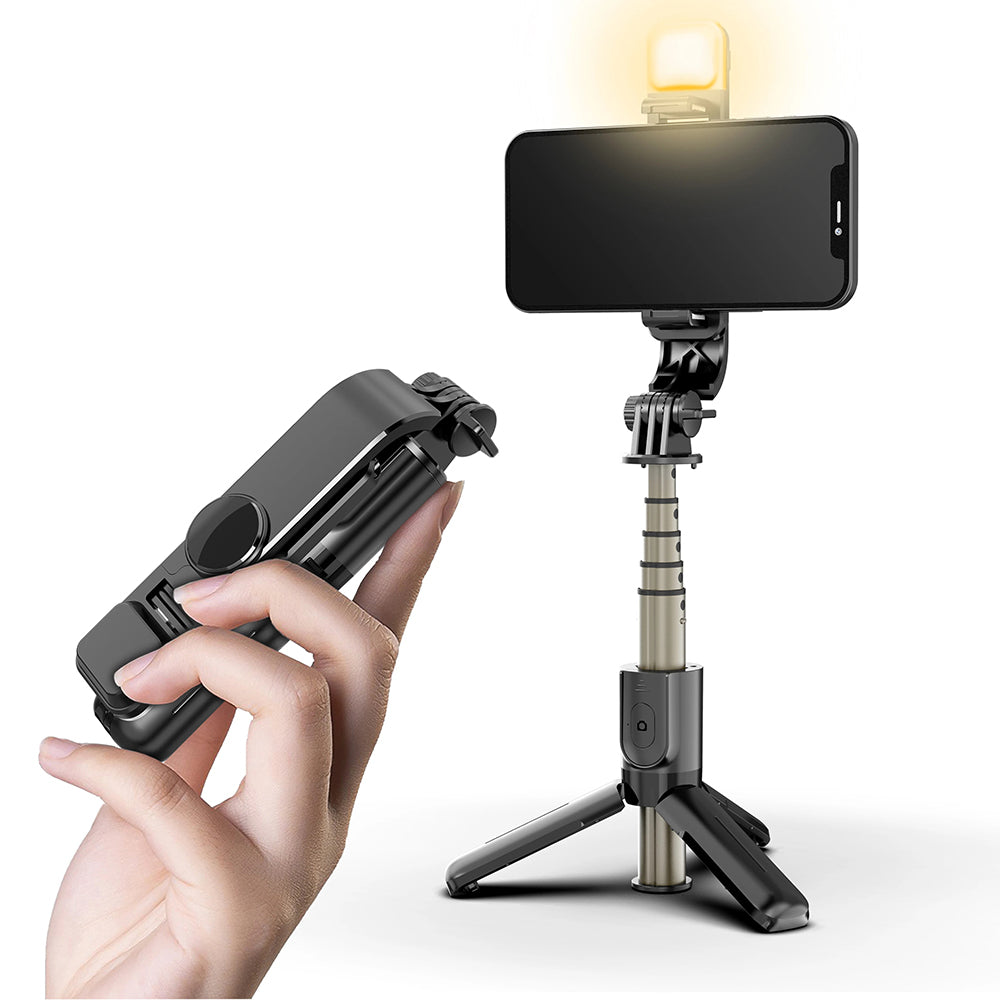 Selfie Stick Bluetooth Techsuit L10s, Universal, Musta