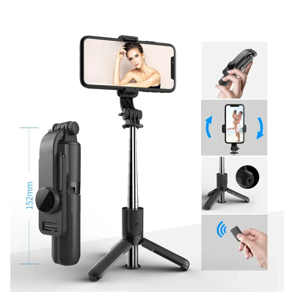 Selfie Stick Bluetooth Techsuit L11, Universal, Musta