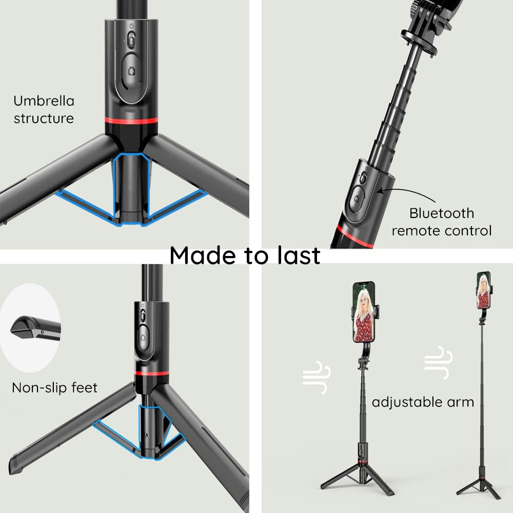 Selfie Stick Bluetooth Techsuit L12, Universal, Musta