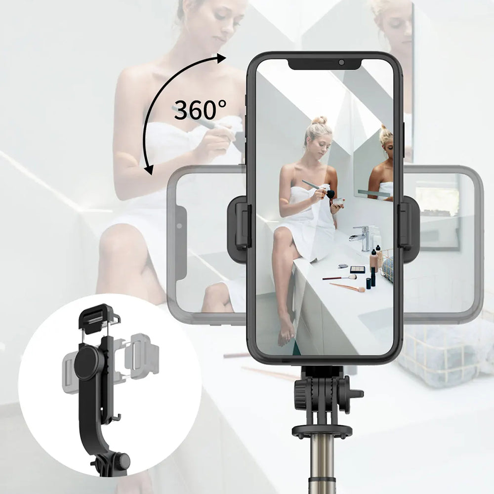 Selfie Stick Bluetooth Techsuit Q03, Universal, Musta