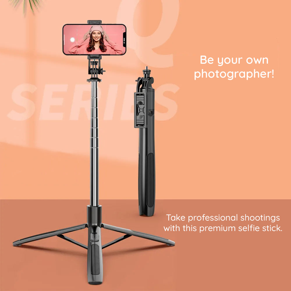 Selfie Stick Bluetooth Techsuit Q05, Universal, Musta