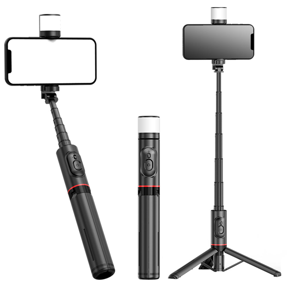 Selfie Stick Bluetooth Techsuit Q12S, Universal, Musta