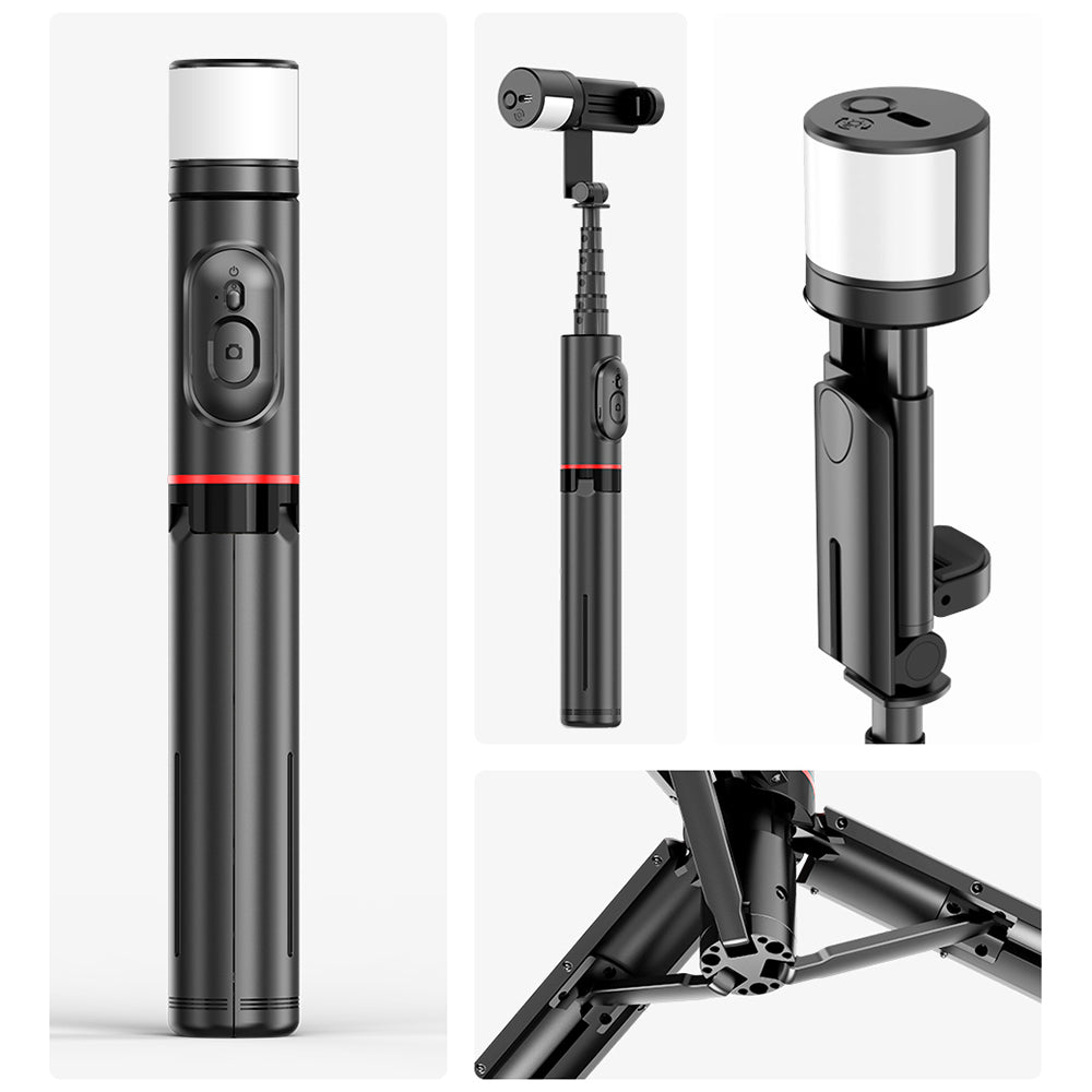 Selfie Stick Bluetooth Techsuit Q12S, Universal, Musta
