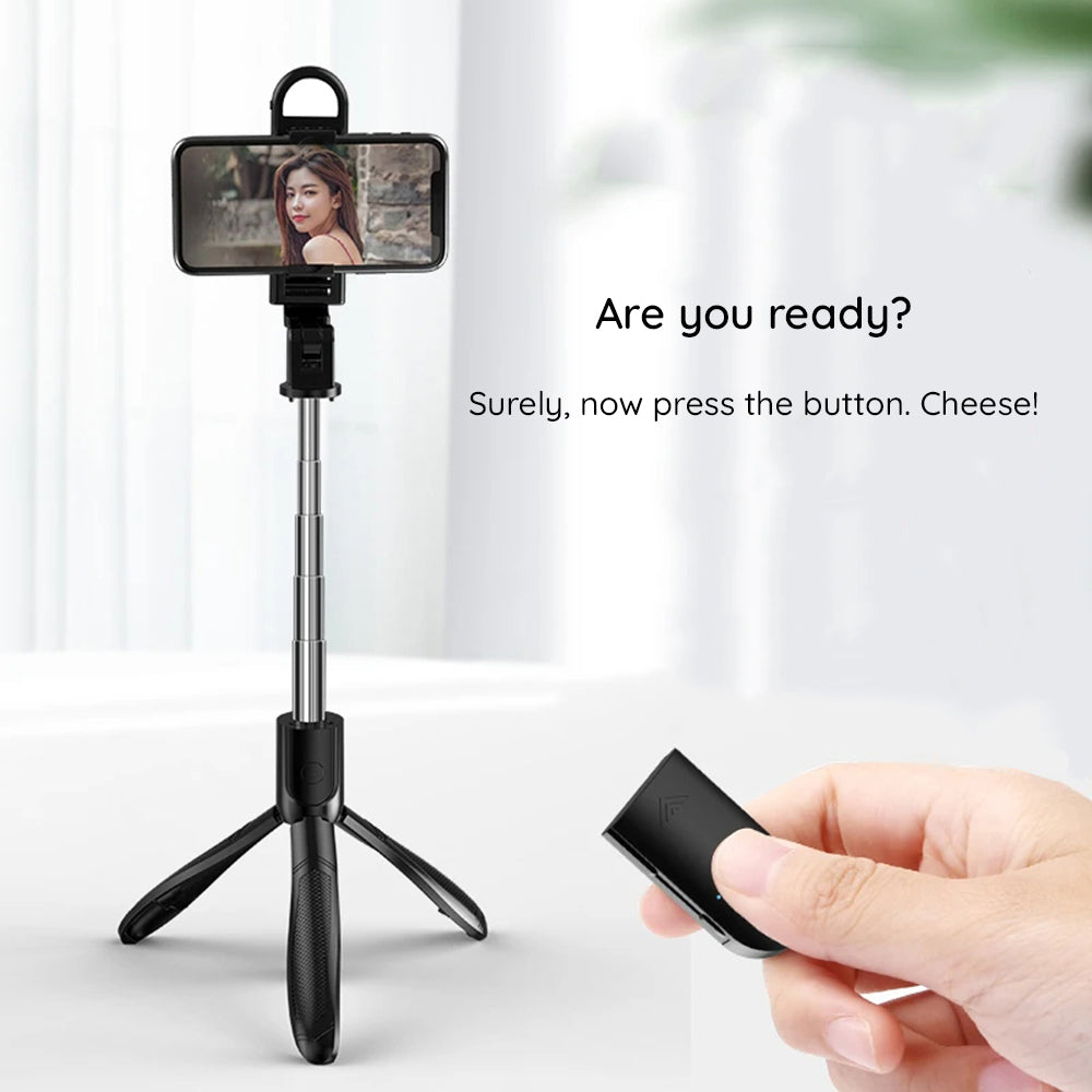 Selfie Stick Bluetooth Techsuit S01-S, Universal, Musta
