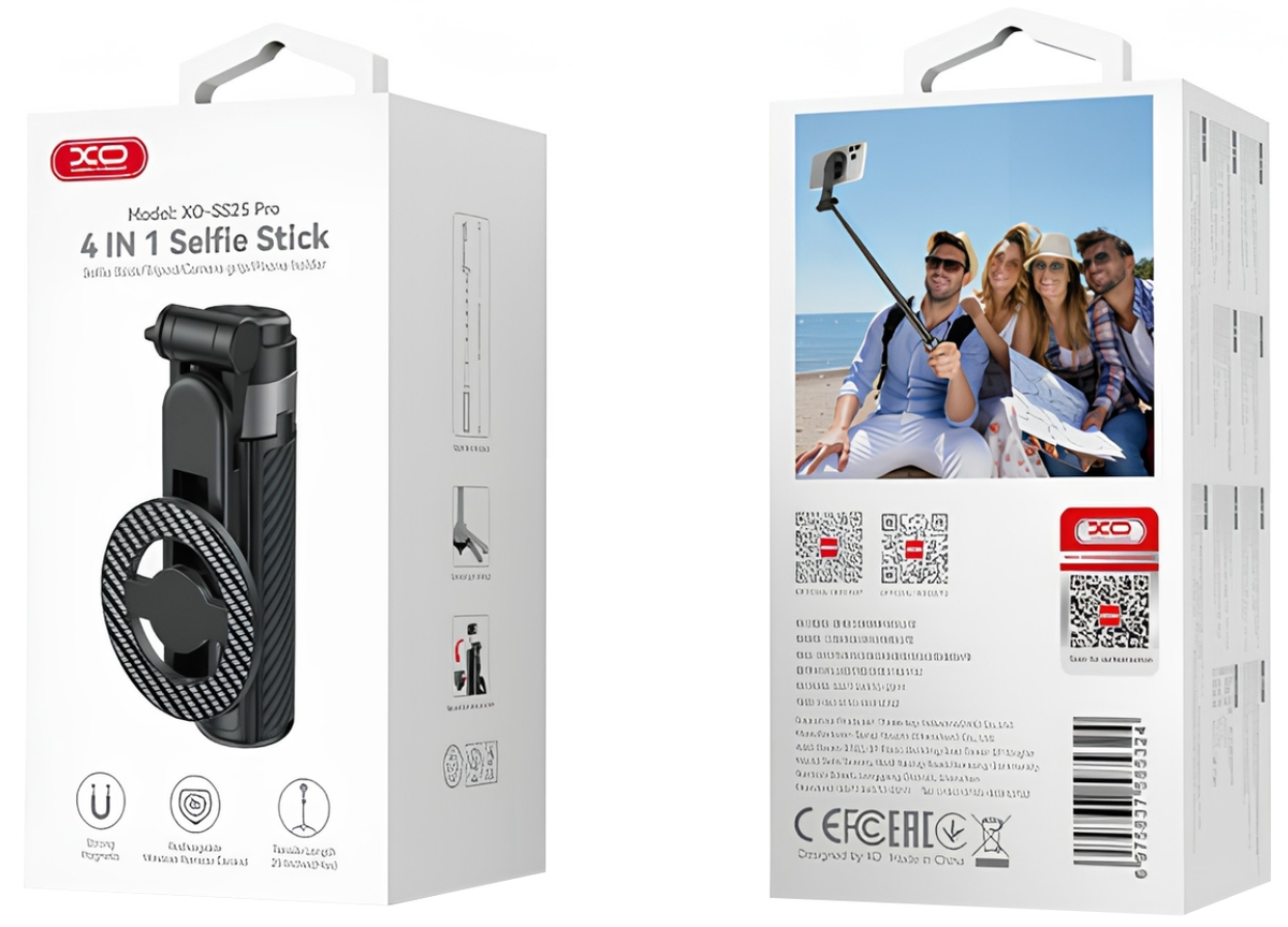 Selfie-tikku Bluetooth XO Design SS25 Pro, Universaali, Musta