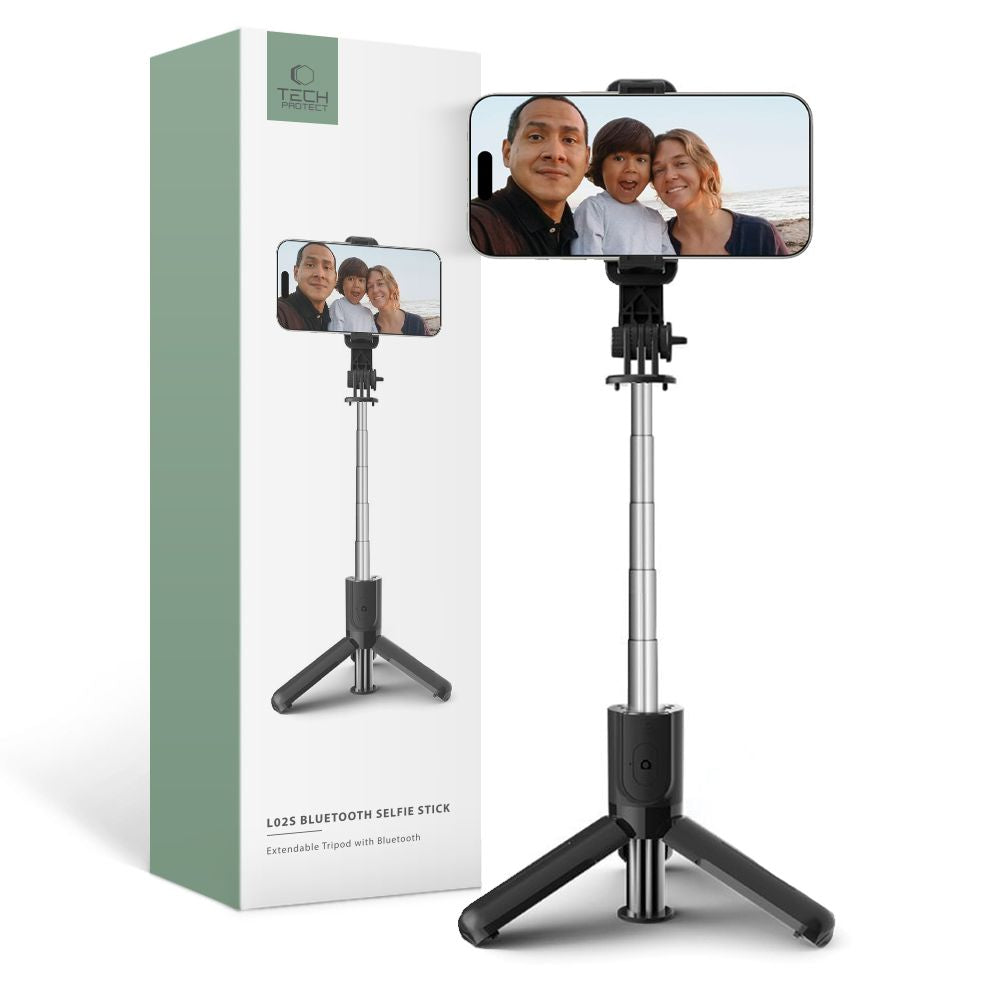 Selfie Stick Bluetooth Tech-Protect L02S, universaali, musta