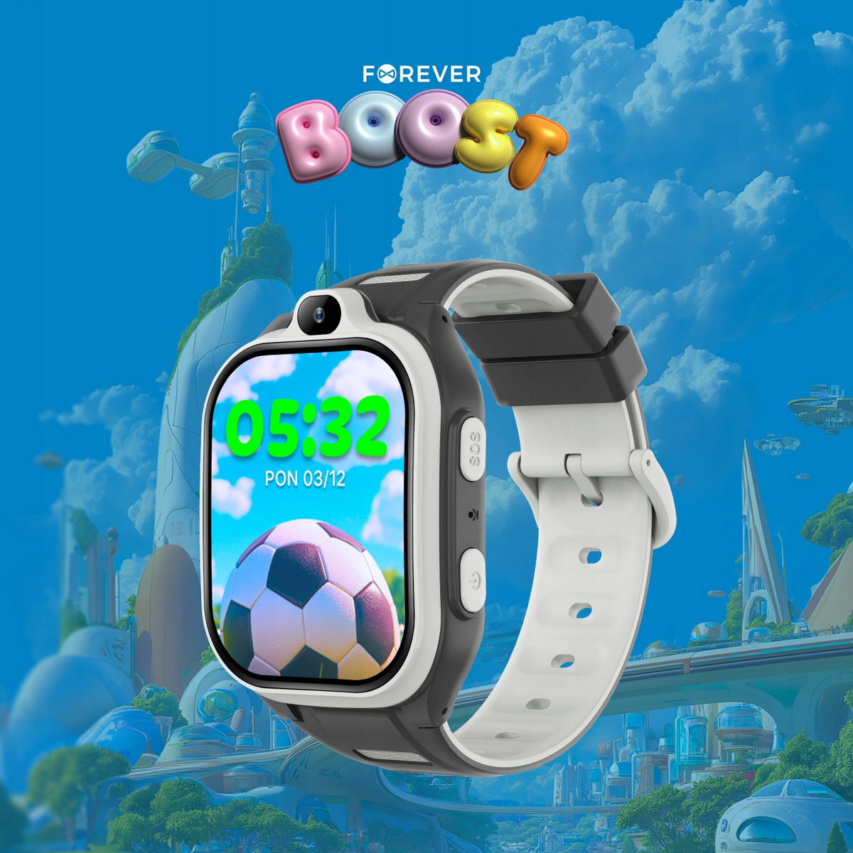 Älykello Forever Kids Boost KW-530 Call, Musta