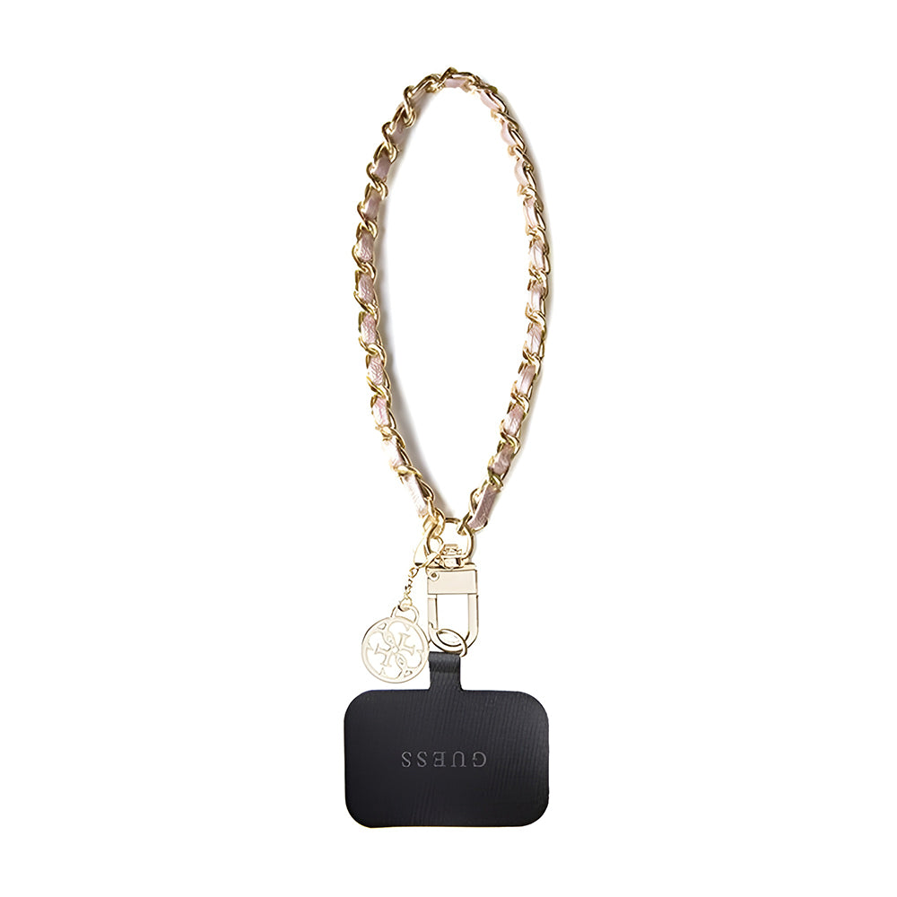 Guess Saffiano 4G Charm -puhelinnyöri, Musta