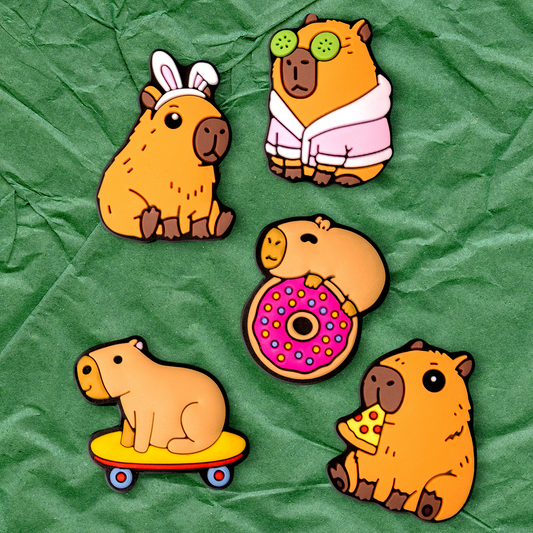 3D OEM Capybara -tarra puhelimen/tabletin suojakuorelle, 5 kappaleen setti, monivärinen