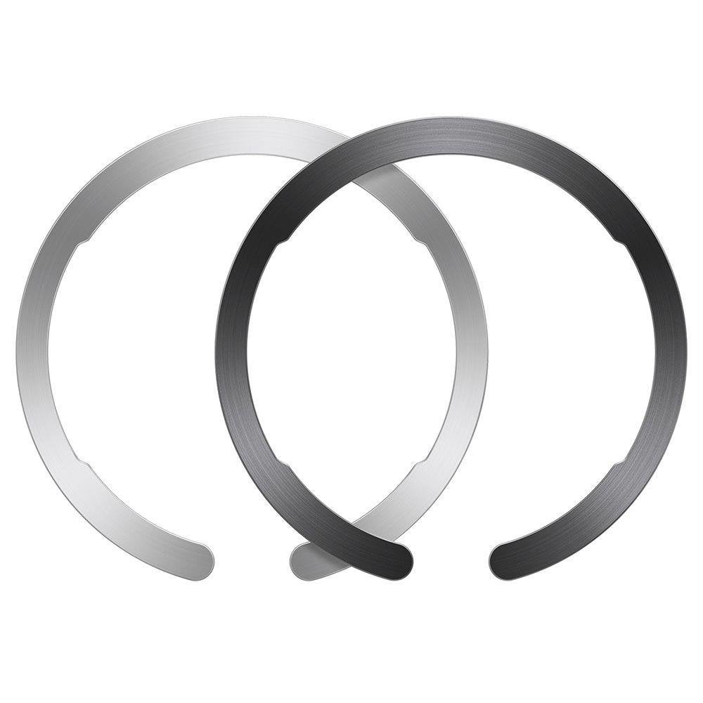 ESR HaloLock Metallitarra, 2 kappaleen setti, Musta Hopea