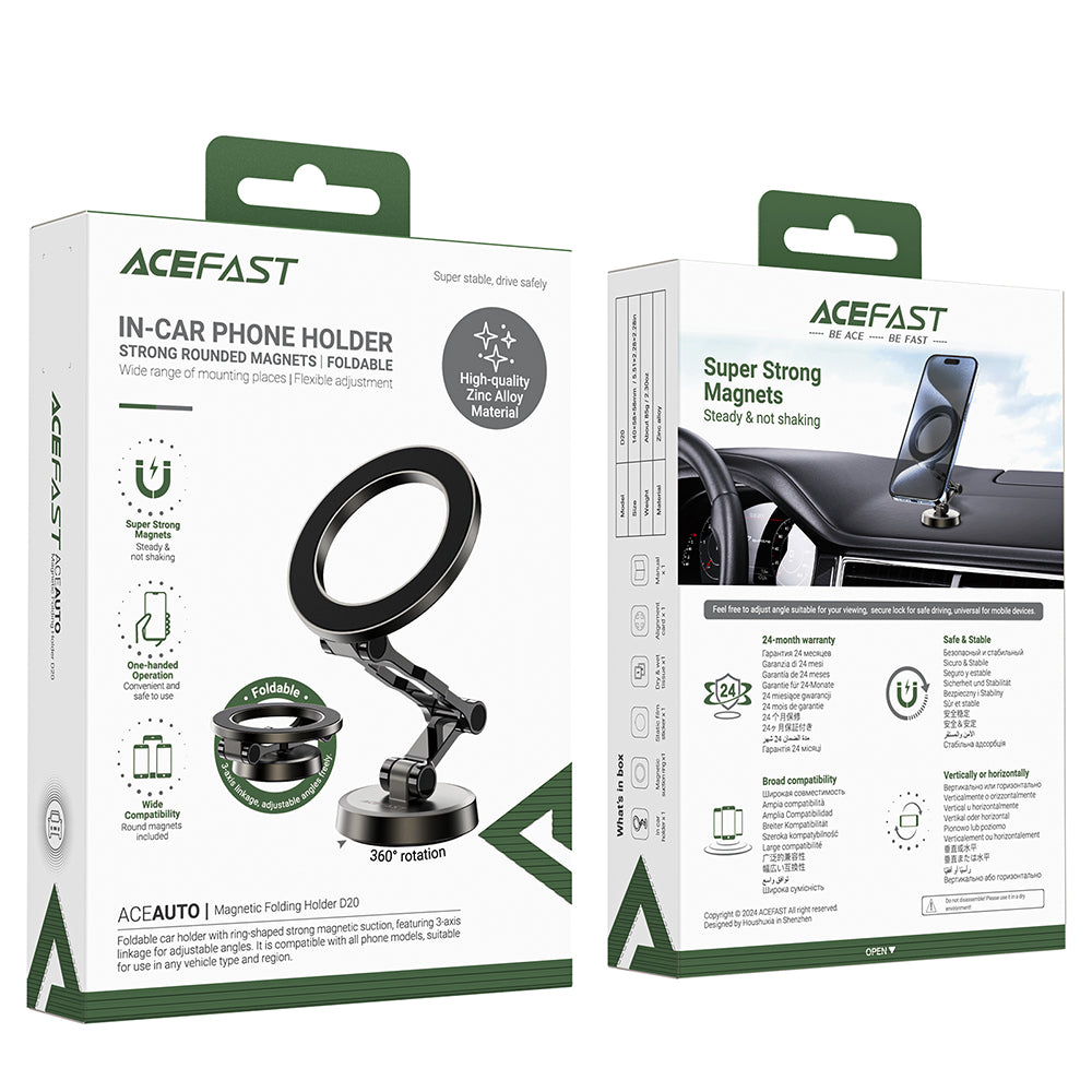 Magneettinen Autoteline Acefast D20, Universaali, Harmaa