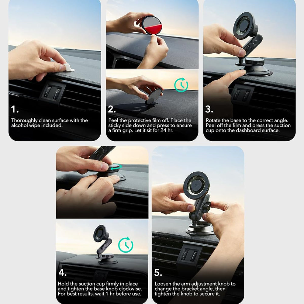 Magneettinen Autoteline ESR OmniLock Dash, Universaali, Musta